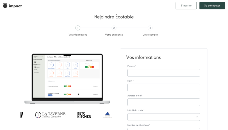 Je candidate sur le site ecotable.fr
